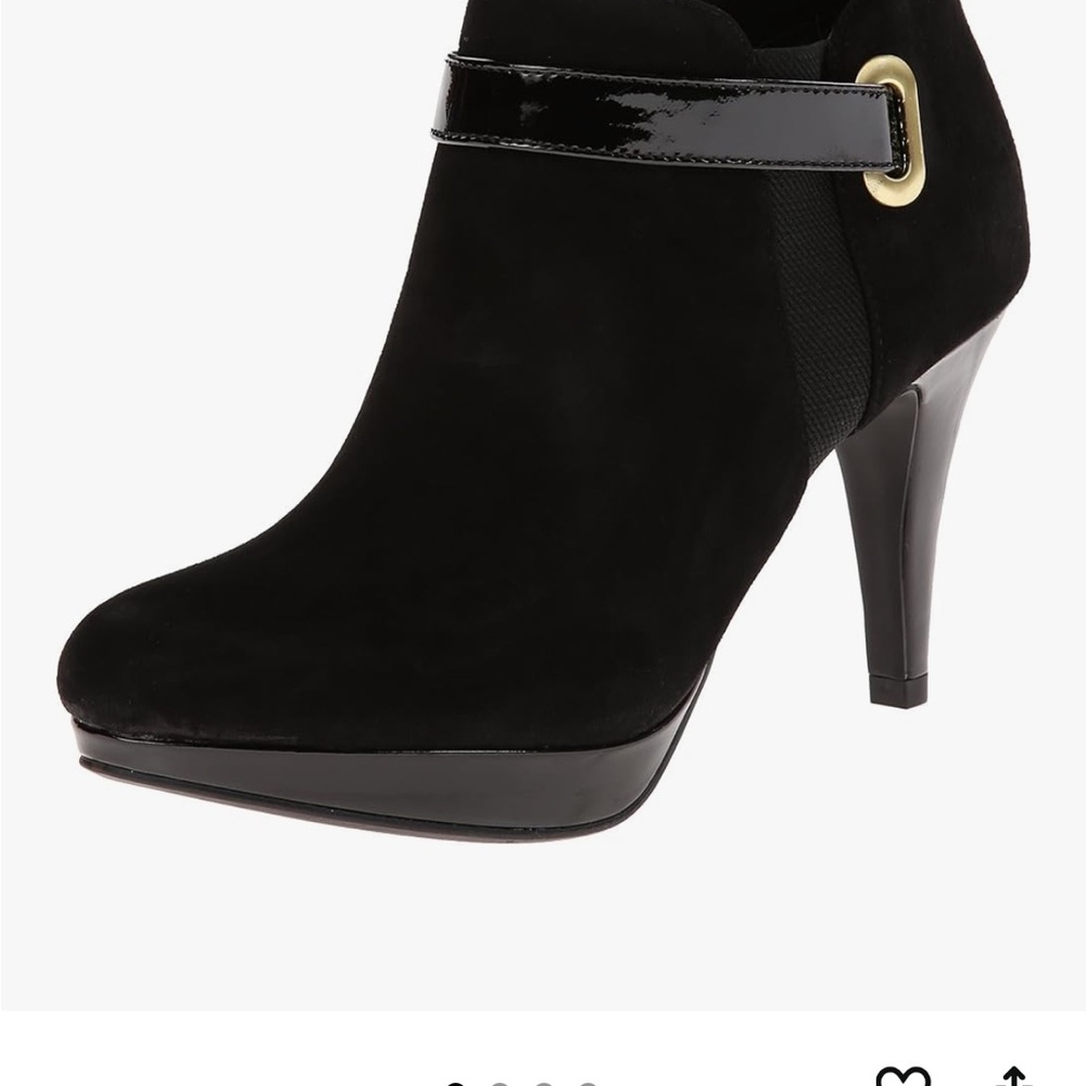 Bandolino Black Ankle Boots with Gold Detail